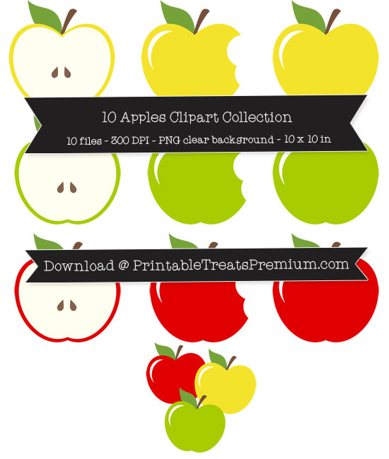 10 Apples Clipart Collection