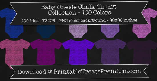 100 Colors Baby Onesie Chalk Clipart Collection