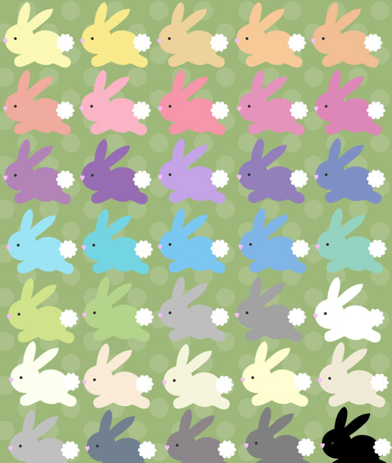 100 Colors Bunny Rabbit Clipart Collection