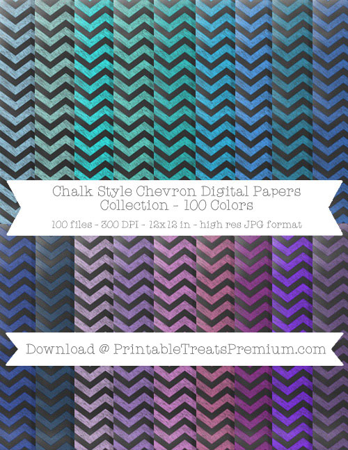 100 Colors Chevron Chalk Style Digital Papers Collection