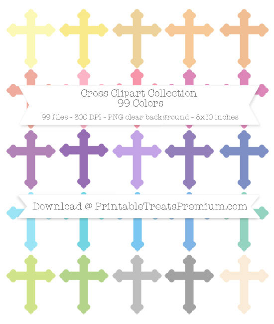 100 Colors Cross Clipart Collection
