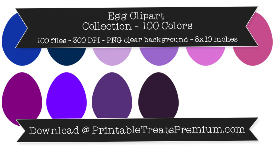 100 Colors Egg Clipart Collection