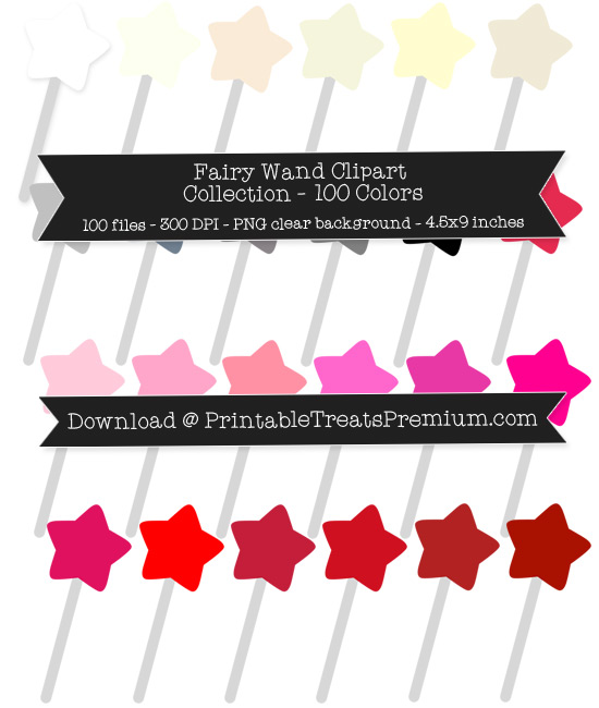 100 Colors Fairy Wand Clipart Collection
