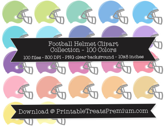 100 Colors Football Helmet Clipart Collection