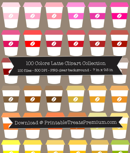 100 Colors Latte Clipart Collection