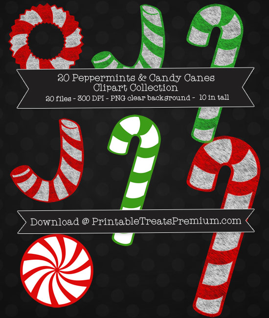 20 Peppermints and Candy Canes Clipart Collection