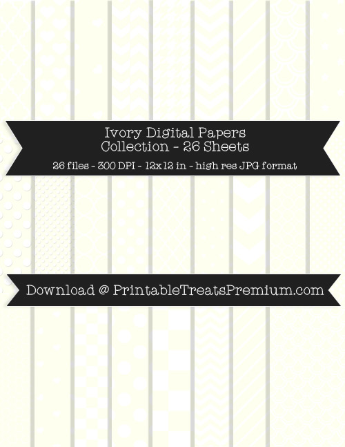 26 Ivory Digital Papers Collection