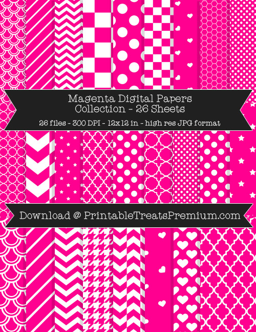 26 Magenta Digital Papers Collection