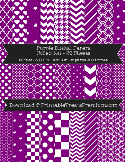 26 Purple Digital Papers Collection