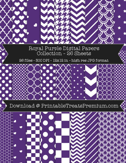 26 Royal Purple Digital Papers Collection