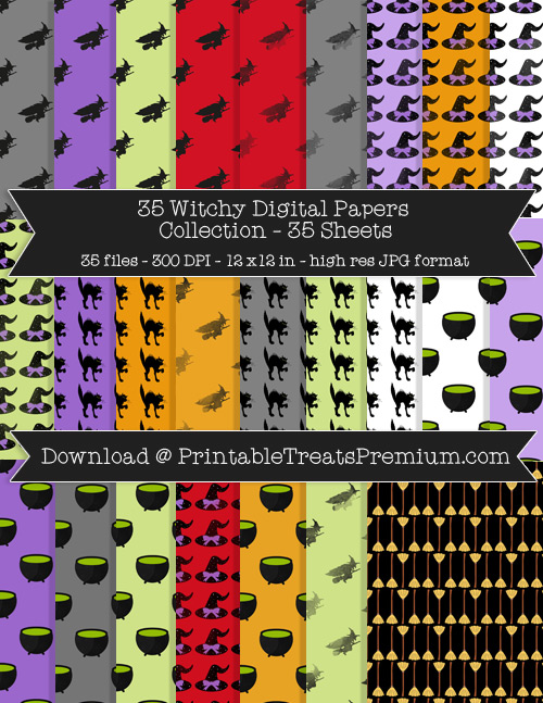 35 Witchy Digital Papers Collection