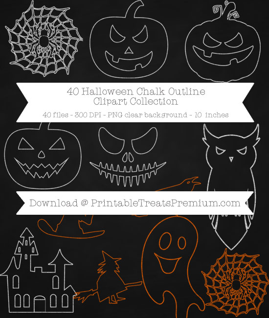Chalk-Style Halloween Clip Art Pack