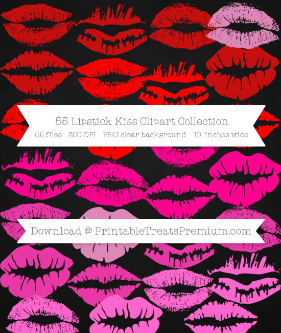 55 Lipstick Kiss Clipart Collection