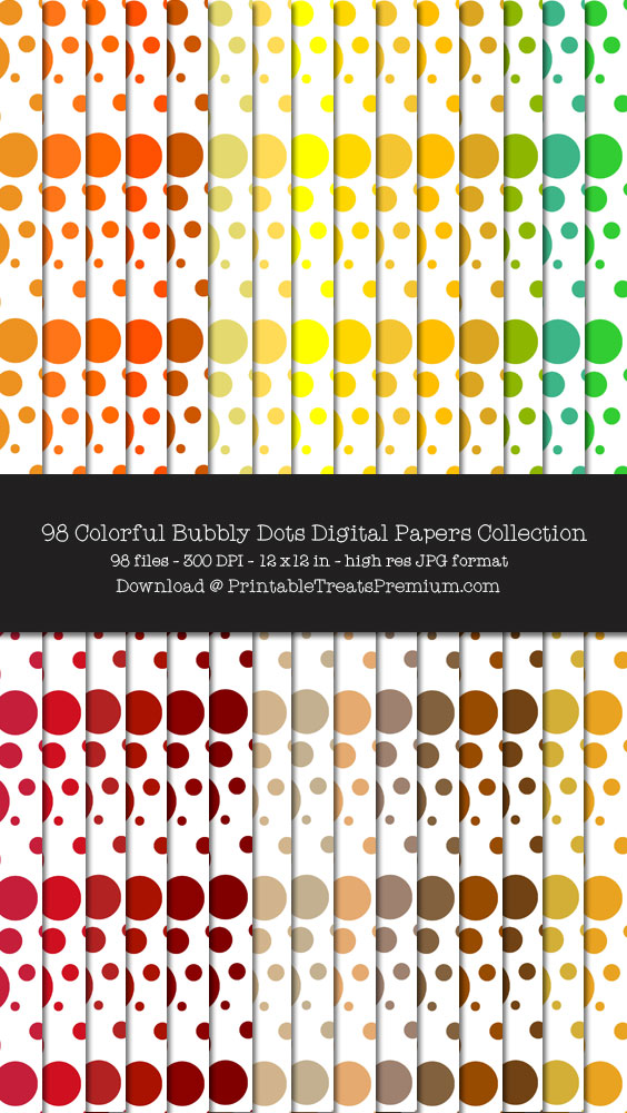 98 Colorful Bubbly Dots Digital Papers Collection