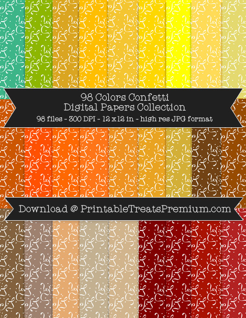 98 Colors Confetti Digital Papers Collection