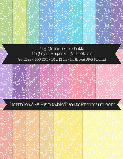 98 Colors Confetti Digital Papers Collection