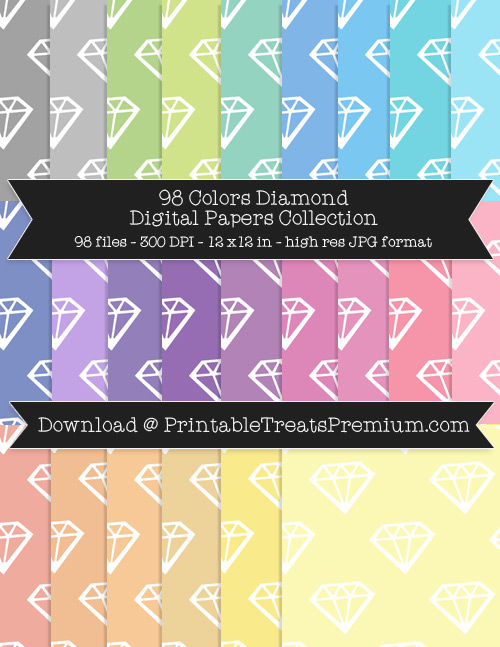 98 Colors Diamond Digital Papers Collection