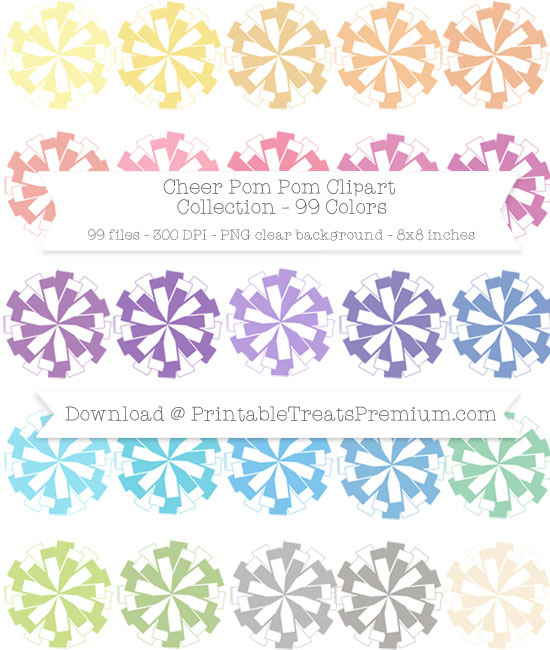 99 Colors Cheer Pom Pom Clipart Collection