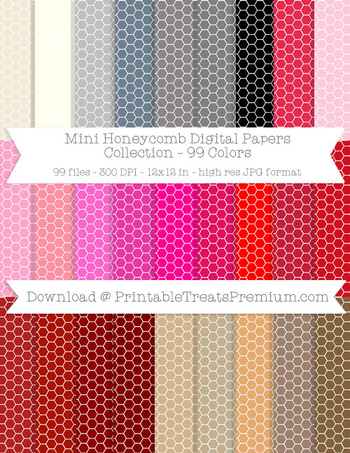 99 Colors Mini Honeycomb Digital Papers Collection