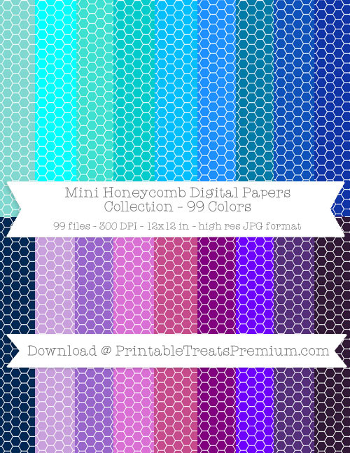 99 Colors Mini Honeycomb Digital Papers Collection