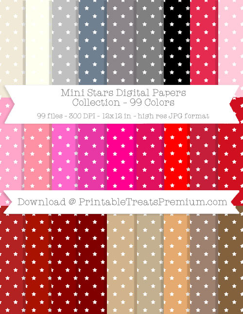 99 Colors Mini Stars Digital Papers Collection