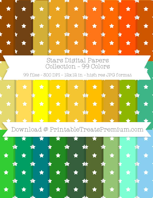 99 Colors Stars Digital Papers Collection