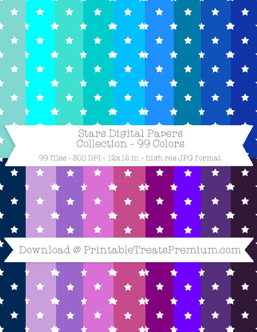 99 Colors Stars Digital Papers Collection