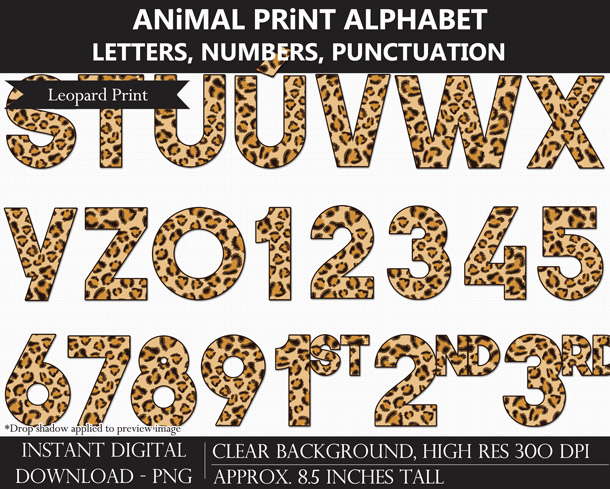 Love these fun animal print alphabet clip art for bulletin boards and scrapbooking!