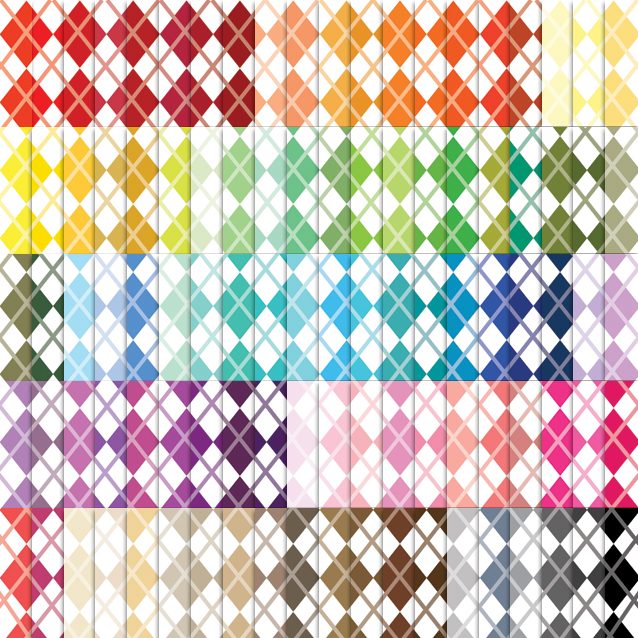 100 Colors Argyle Digital Paper Pack