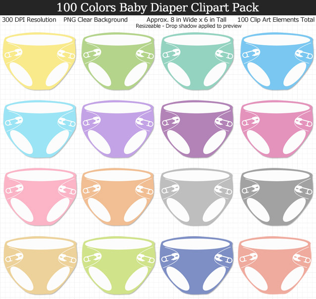 Baby Diaper Clip Art Pack