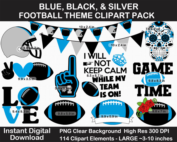 Love these fun football clipart! Go Panthers!