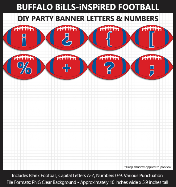 Love these fun Buffalo Bills Football clipart for game day decoration - Letters, Numbers, Punctuation
