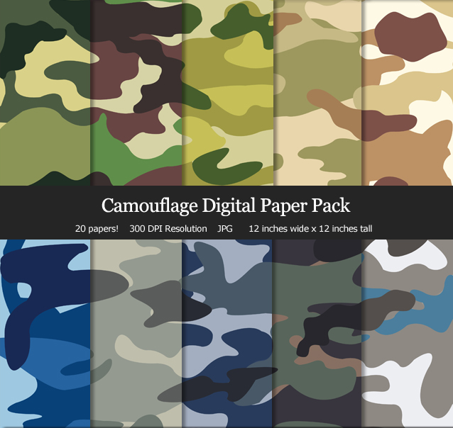 Love these camo digital papers for my scrapbook, cards and birthday parties!
