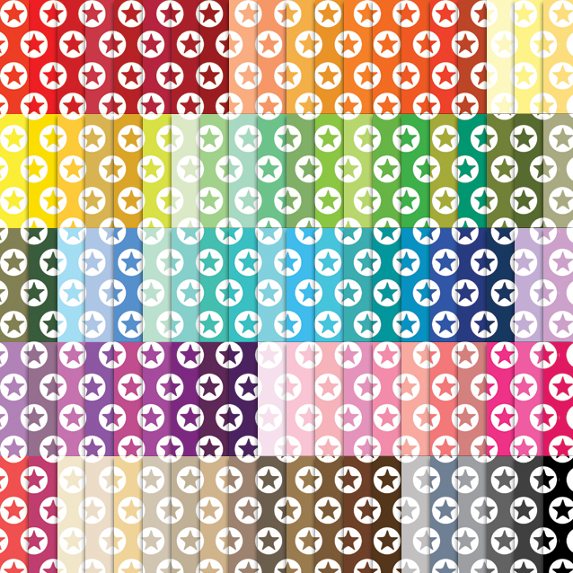 100 Colors Circle Stars Digital Paper Pack