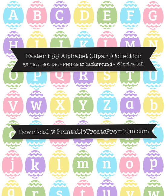 Easter Egg Alphabet Clipart Collection