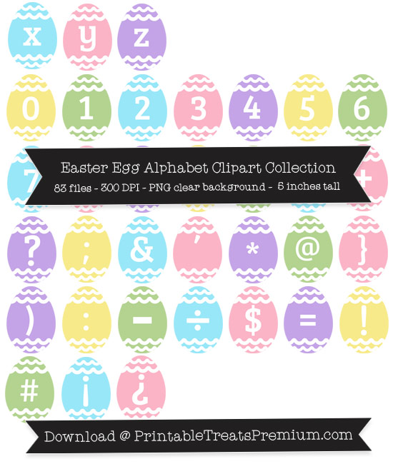 Easter Egg Alphabet Clipart Collection