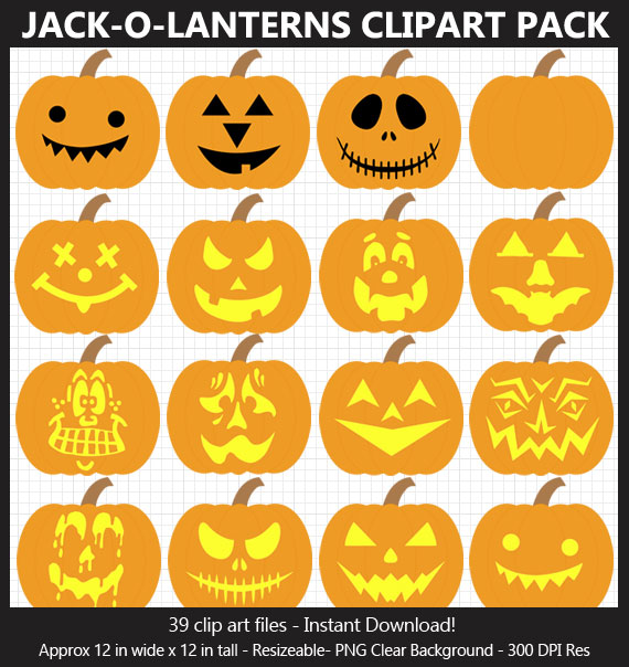 Love this cute pack of Jack-o-Lanterns clip art for Halloween decorating!