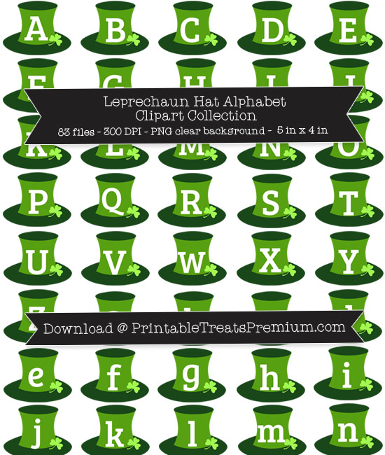 Printable Leprechaun Hat Alphabet Letters, Numbers, Punctuation - DIY St. Patrick's Day Sign