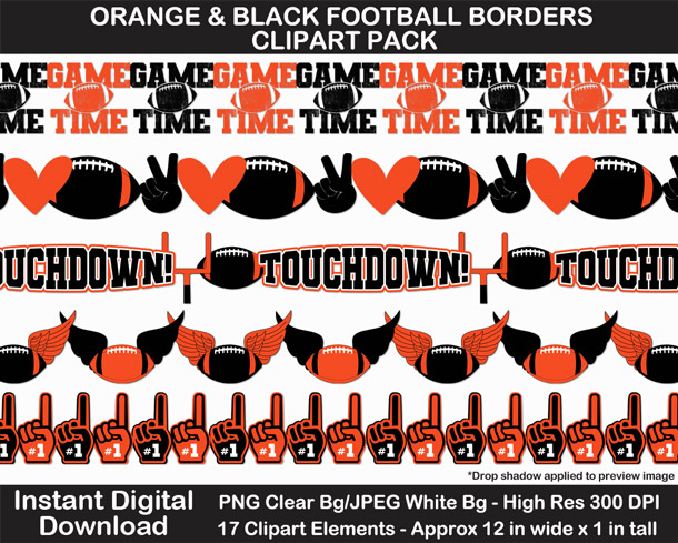 Love these fun football borders clipart! Go Bengals!