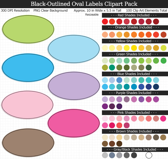 Love these rainbow oval labels clipart for my binders and planner. 100 colors!