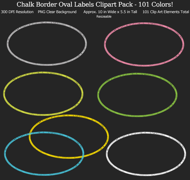 Chalk Oval Labels Clipart Pack