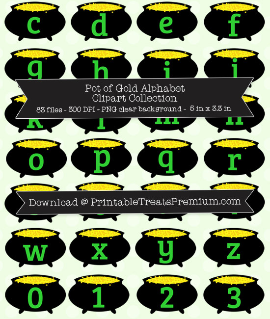 Pot of Gold Alphabet Clipart Collection