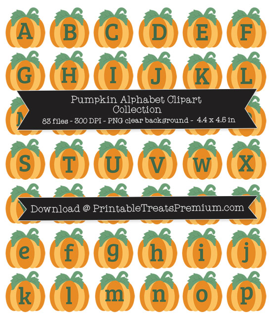 Pumpkin Alphabet Clipart Collection