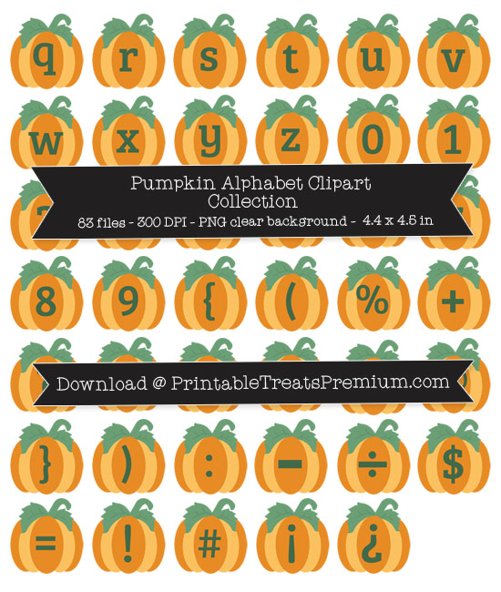 Pumpkin Alphabet Clipart Collection