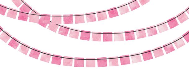 Pink Watercolor Bunting Banner Clipart Pack