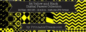 24 Yellow and Black Digital Papers Collection