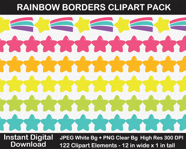 Love these fun rainbow borders clipart!