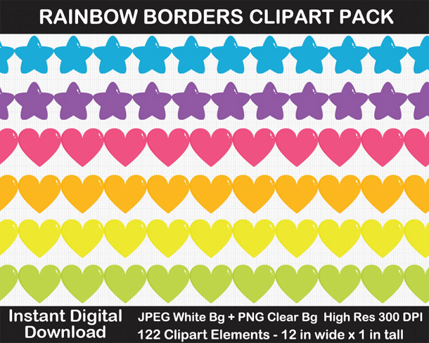 Love these fun rainbow borders clipart!