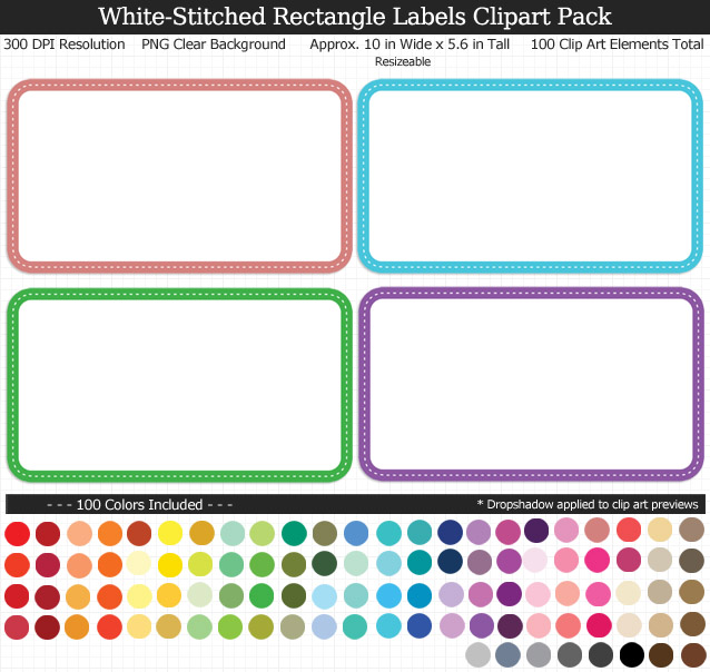 Love these rainbow label clipart for my binders and planner. 100 colors!