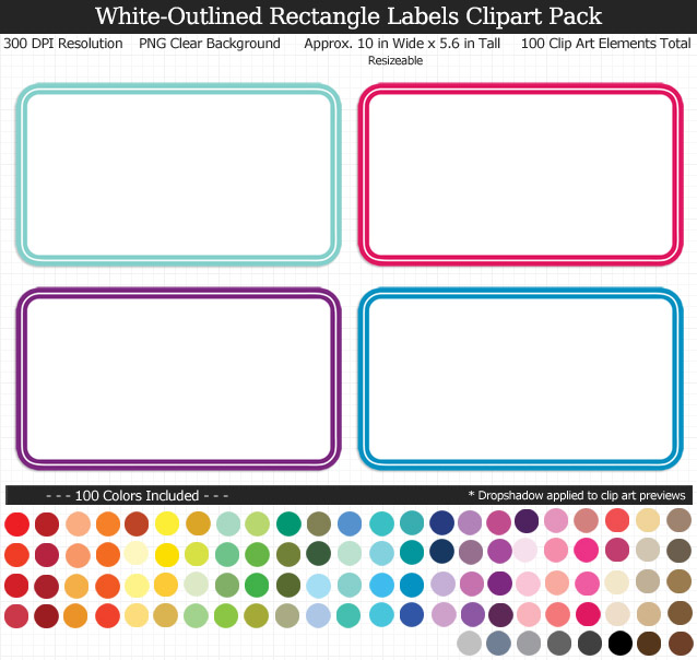 Rectangle Labels Clipart Pack